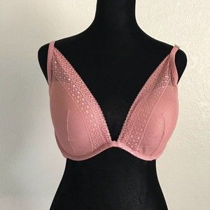 Victoria's Secret Incredible Lightly Lined Plunge Bra Vintage Rose Size 34DDD
